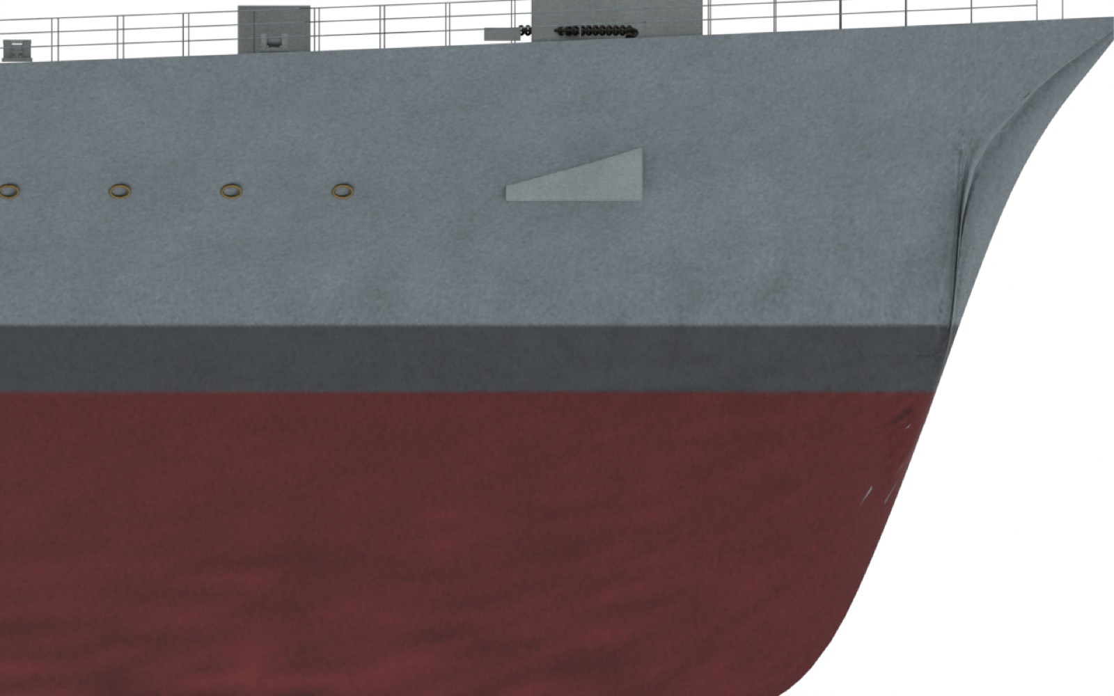 Orthographic waterline elevation of the ship